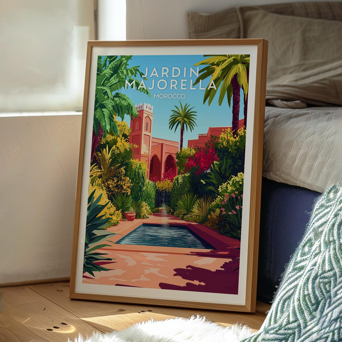 Jardin Majorella Morocco Botanical Garden Terracotta Palace Poster - Image 3