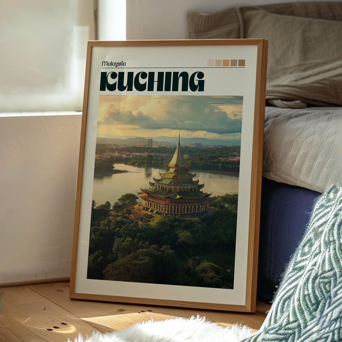 Kuching Travel Poster, Sarawak City Wall Art - Image 3