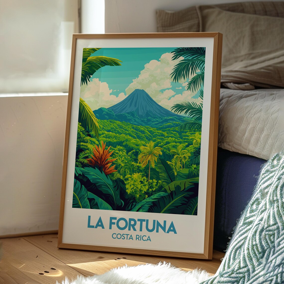 La Fortuna Costa Rica Arenal Volcano Rainforest Travel Poster - Image 3