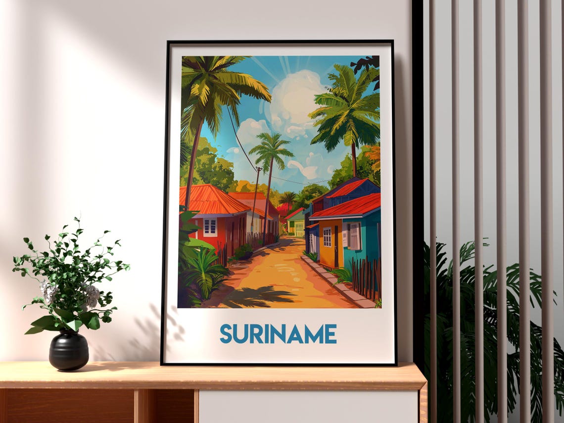 Suriname Poster Art Travel Print Wall Paramaribo Backpacking South America