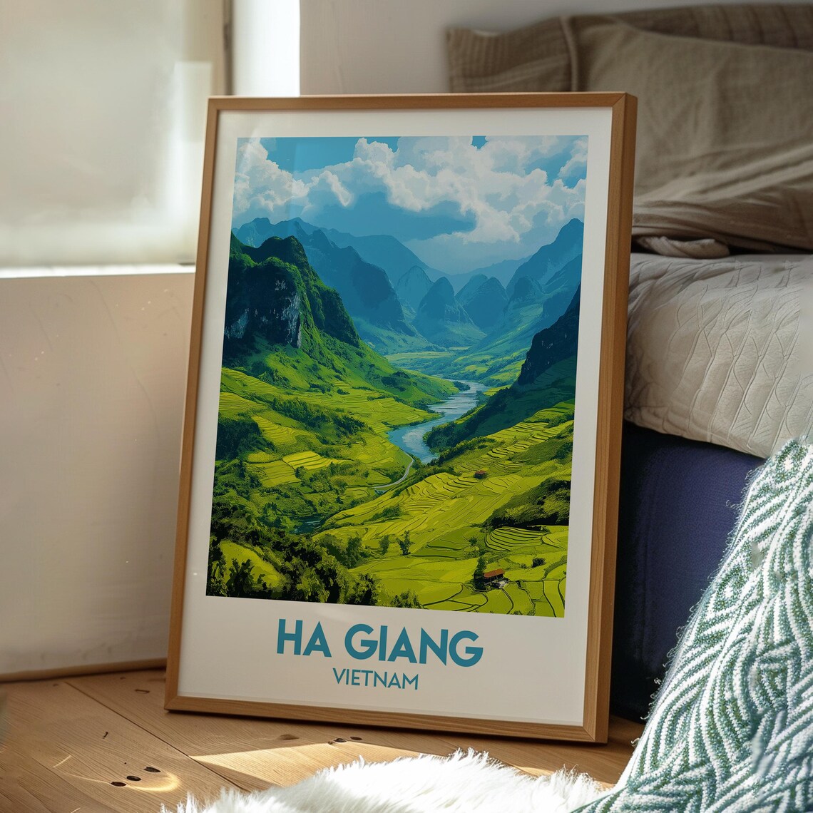Ha Giang Loop Travel Poster, Vietnam Backpacking Art - Image 3