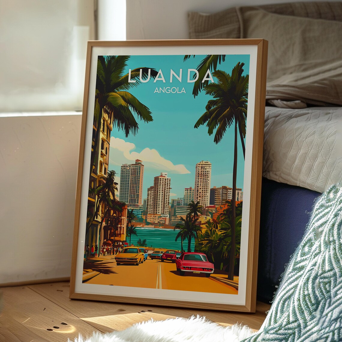 Luanda Angola Travel Poster, African City Art - Image 3