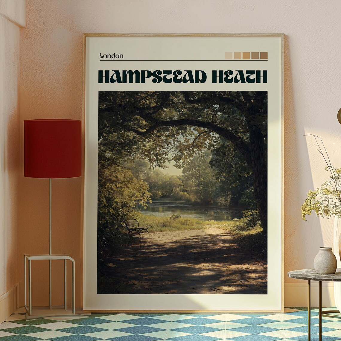 Hampstead Heath London Woodland Pond Tranquil Park Walk Poster - Image 2