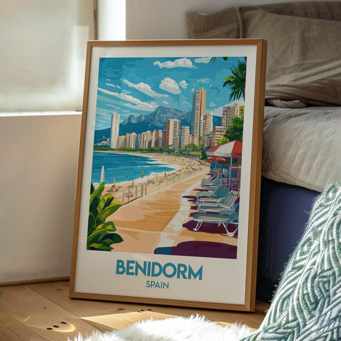 Benidorm Spain Beach Promenade Skyscrapers Seaside Travel Poster - Image 3