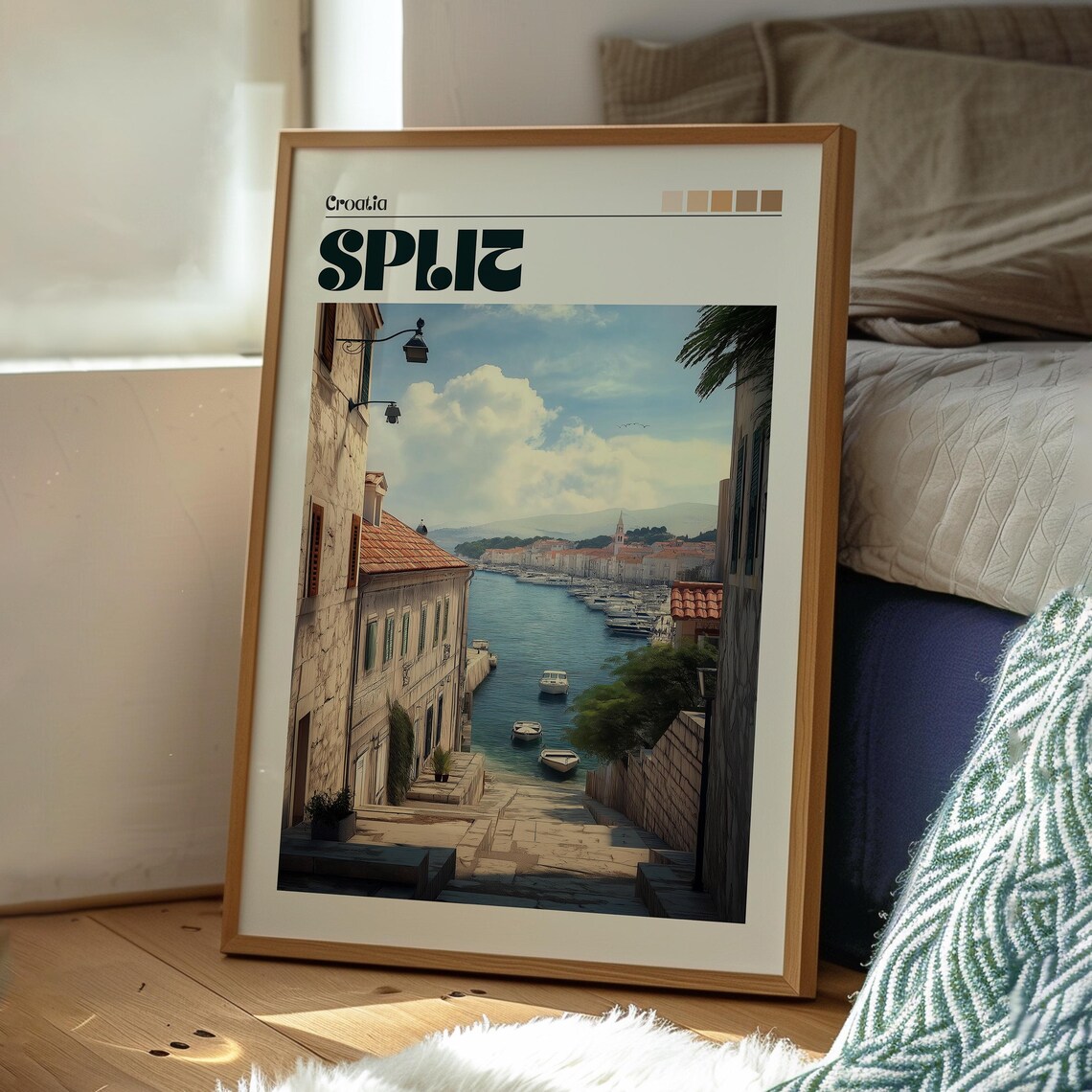 Split Croatia Old Town Harbor Stone Alley Adriatic Sea Travel Poster - Image 3