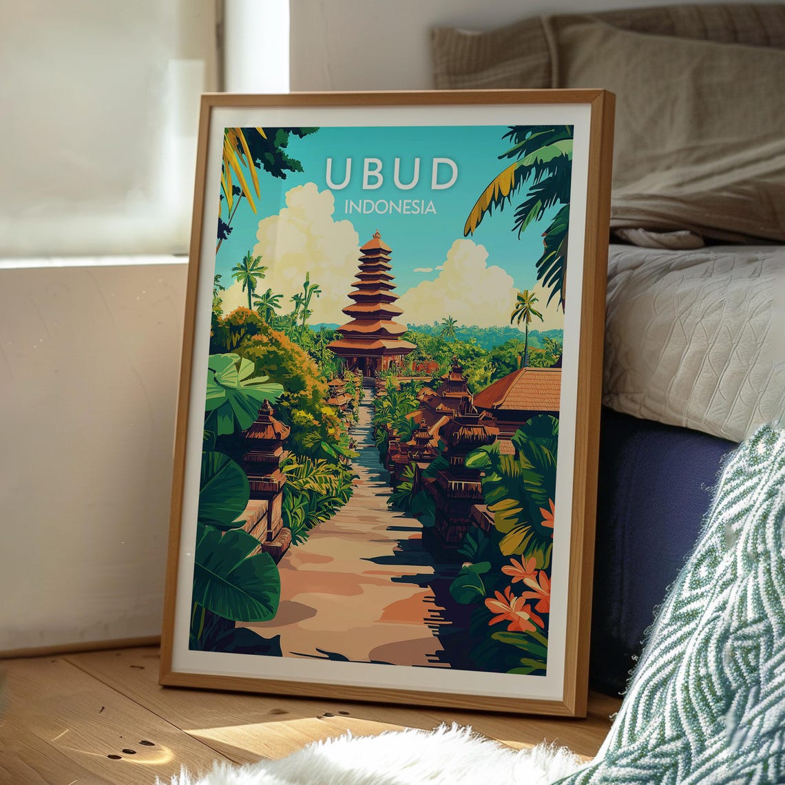 Ubud Travel Print Bali Wall Art Rice Fields Poster Backpacking Gift For Traveller Indonesia - Image 3