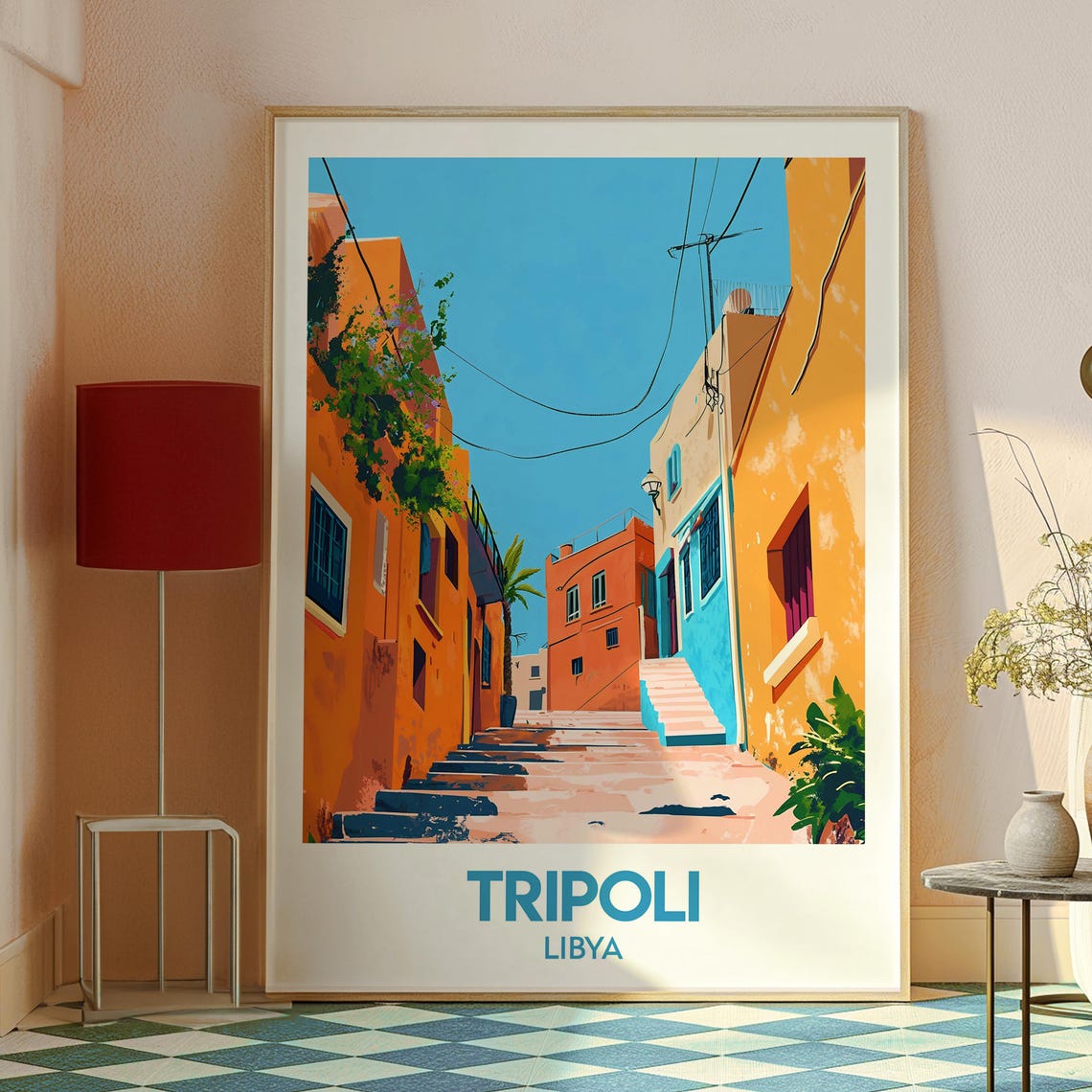 Tripoli Libya Old Town Stairway Alley Mediterranean Travel Poster - Image 2