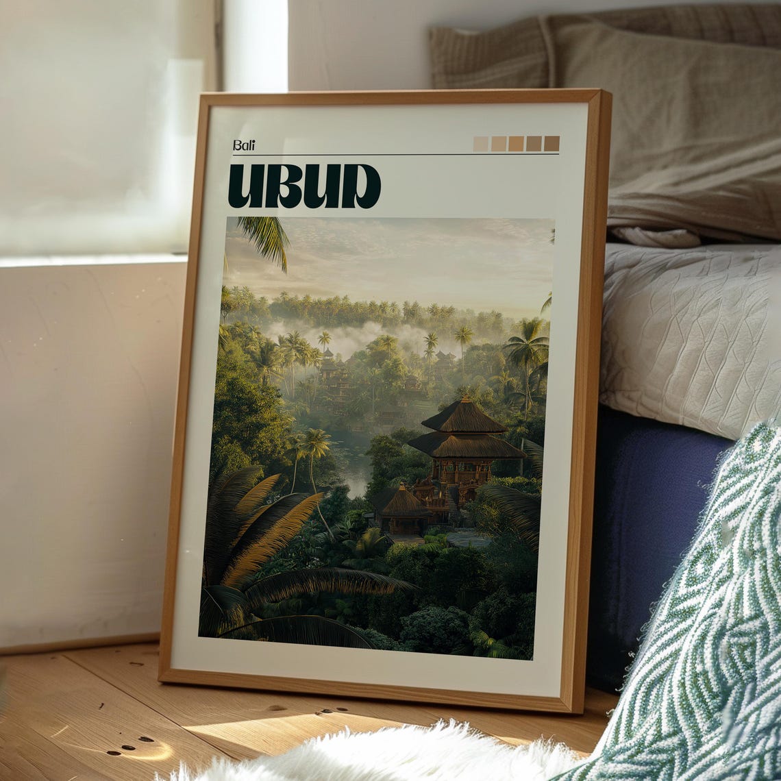 Ubud Travel Print Bali Wall Art Rice Fields Poster Backpacking Gift For Traveller Indonesia - Image 3