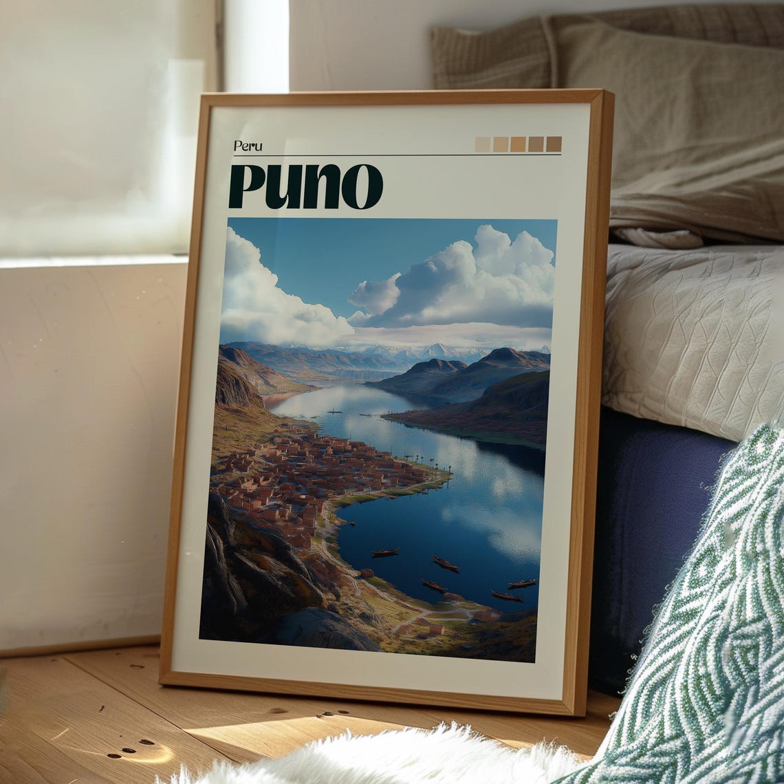 Puno Poster Art Peru Travel Print Wall Lake Titicaca Backpacking South America - Image 3