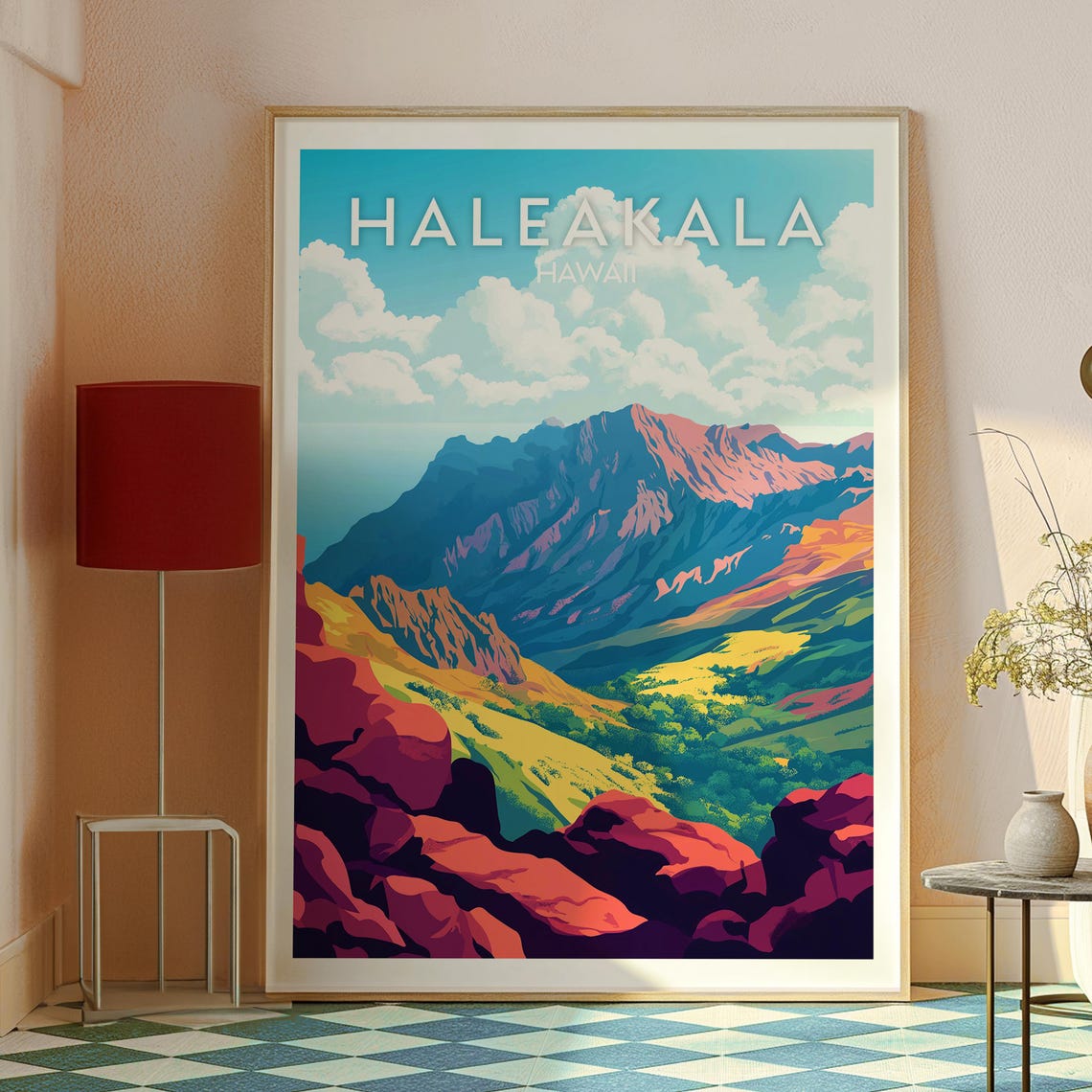 Haleakala Hawaii Volcano Mountain Colorful Cinder Travel Poster - Image 2