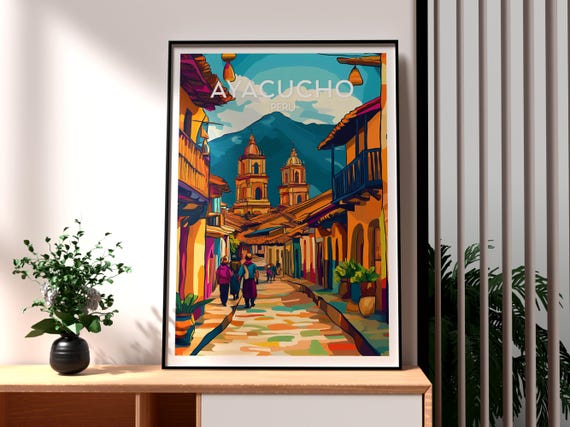 Ayacucho Poster Art Peru Travel Print Wall Backpacking South America