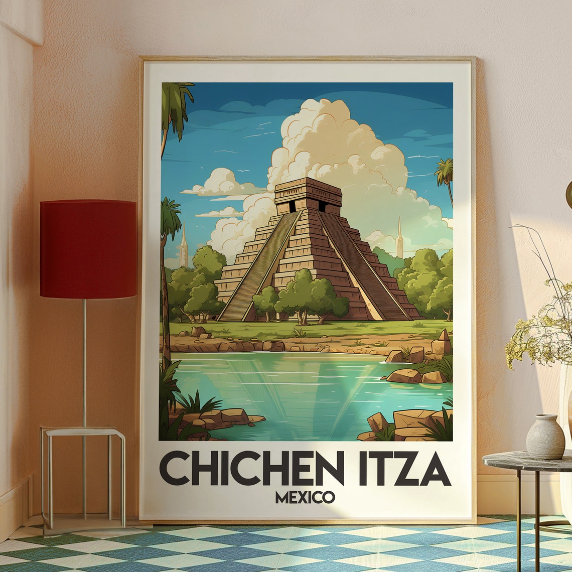 Chichen Itza Mexico Mayan Pyramid Temple Wonder World Travel Poster - Image 2