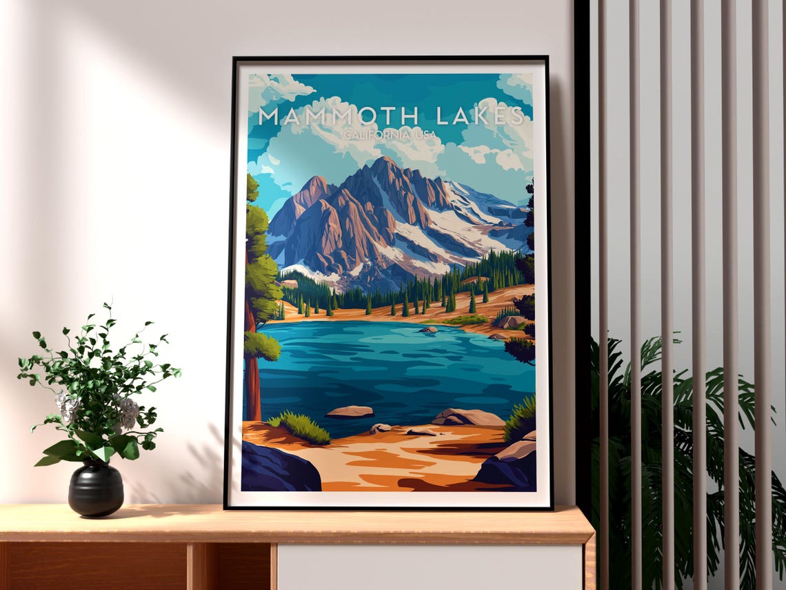 Mammoth Lakes California USA Sierra Nevada Alpine Lake Travel Poster