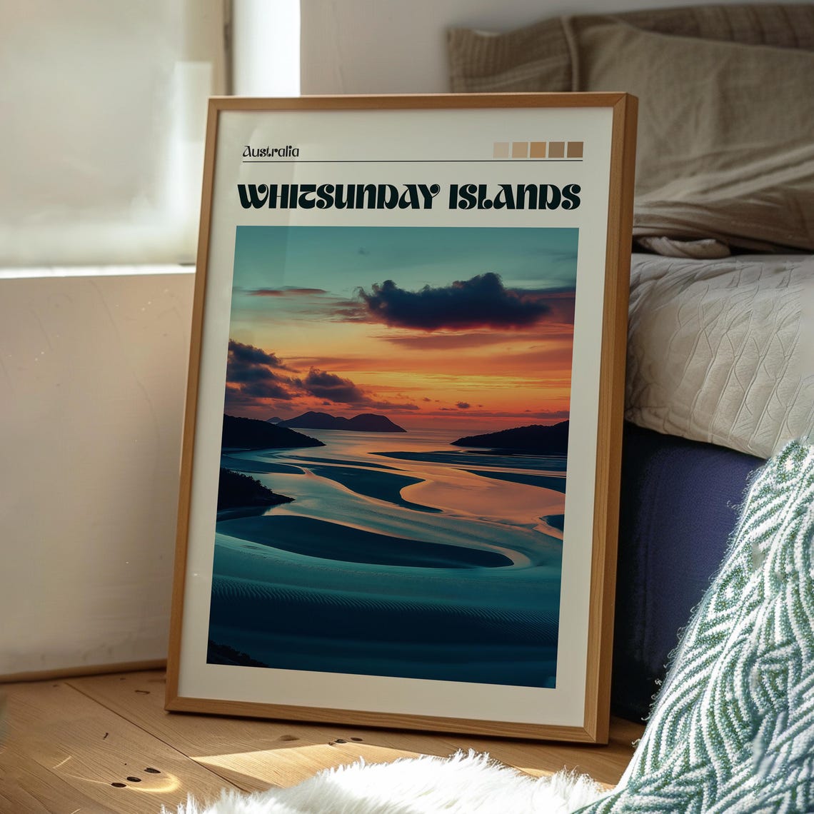 Whitsunday Islands Australia Sunset Beach Waves Travel Poster - Image 3