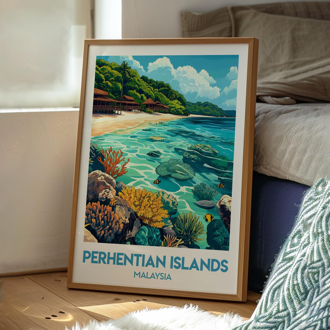 Perhentian Islands Travel Poster, Malaysia Wall Art - Image 3