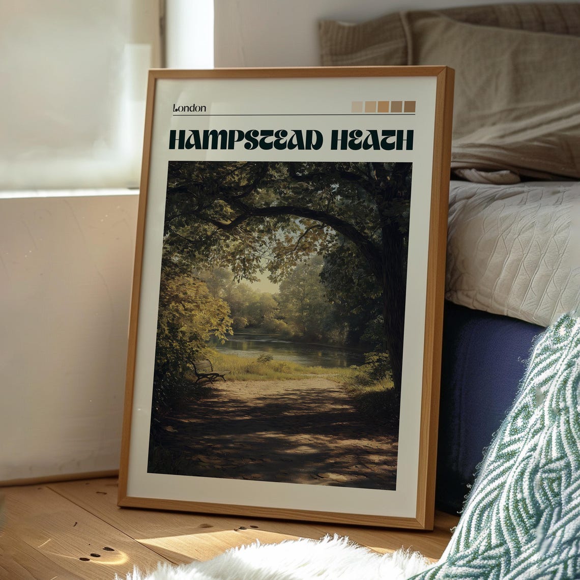 Hampstead Heath London Woodland Pond Tranquil Park Walk Poster - Image 3