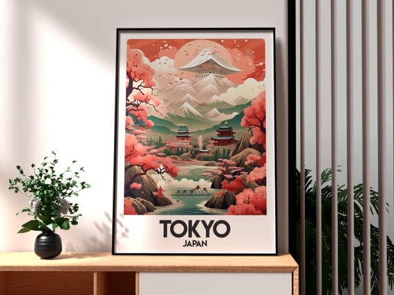 Tokyo Print Japan Wall Art City Travel Fujisan Poster Cherry Blossom