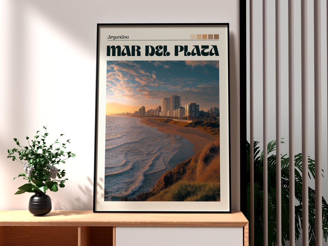 Mar Del Plata Travel Print Argentina Wall Art Poster Gift For Traveller