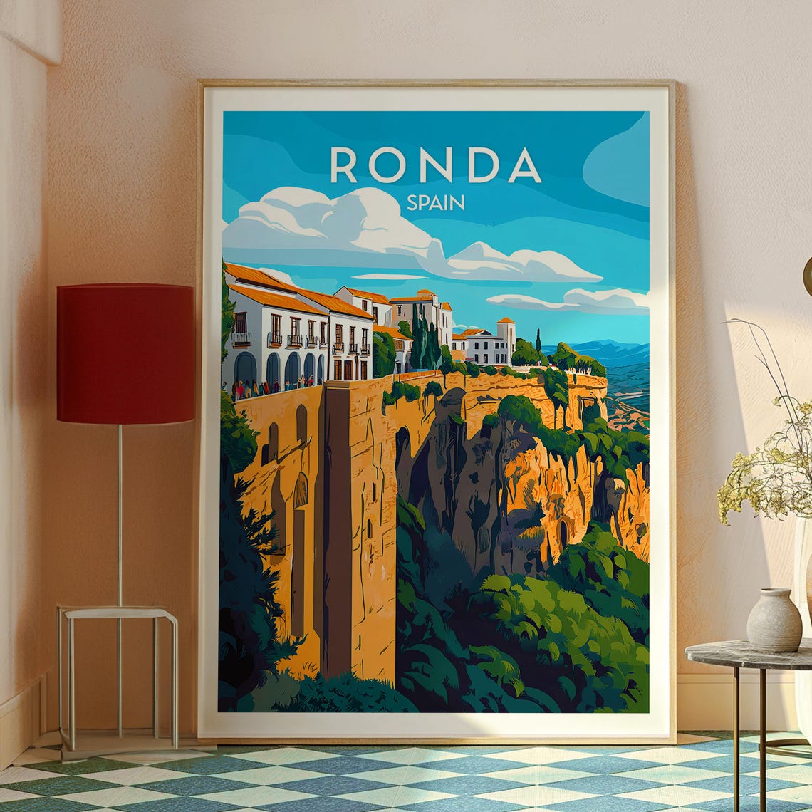 Ronda Spain Cliffside City Puente Nuevo Gorge View Travel Poster - Image 2