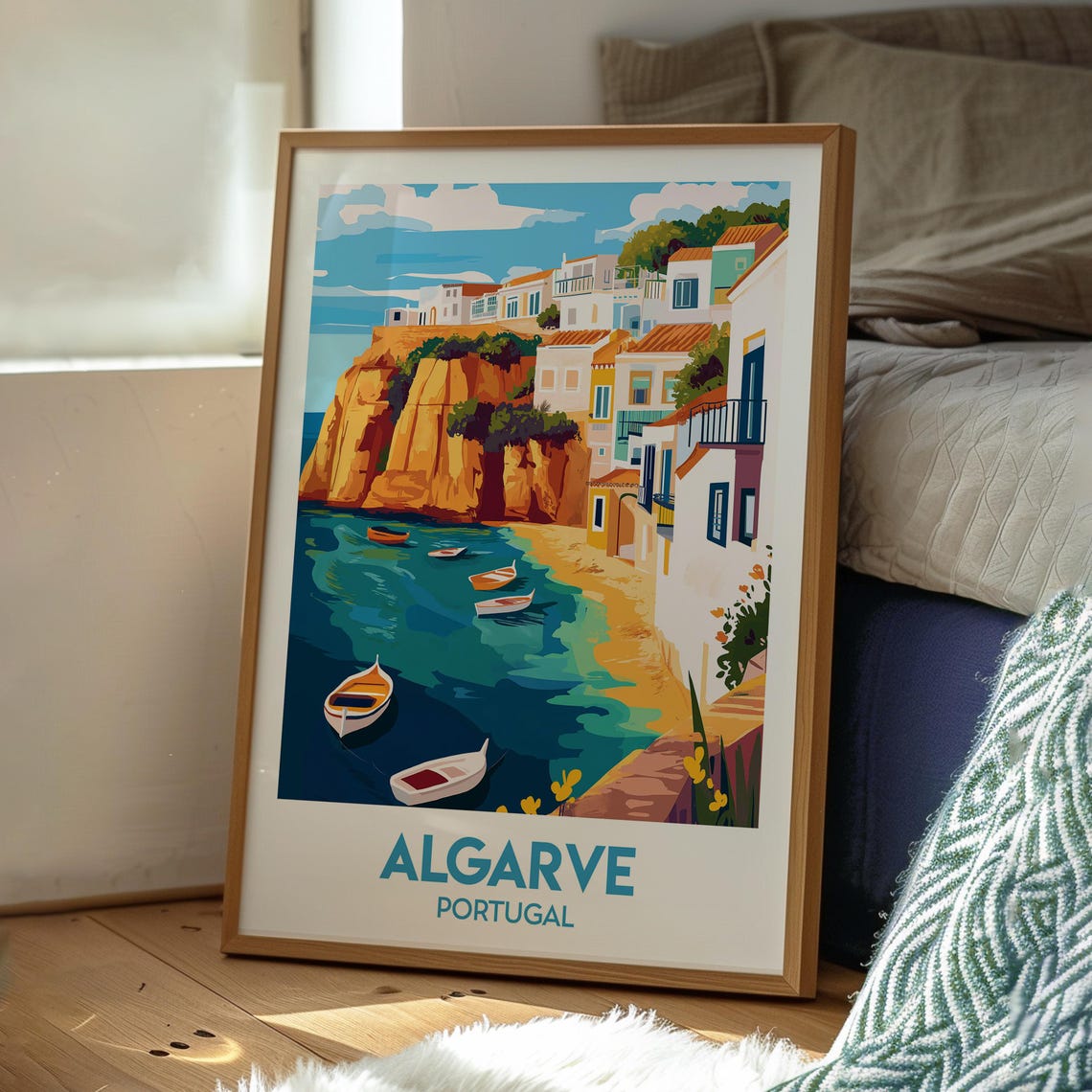 Algarve Travel Poster, Portugal Faro Albufeira - Image 3