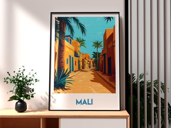 Mali Travel Print Wall Art Bamako Poster Africa City