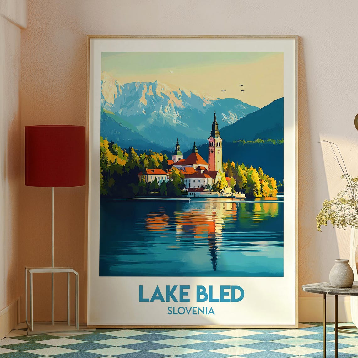 Lake Bled Travel Poster, Julian Alps Wall Art - Image 2