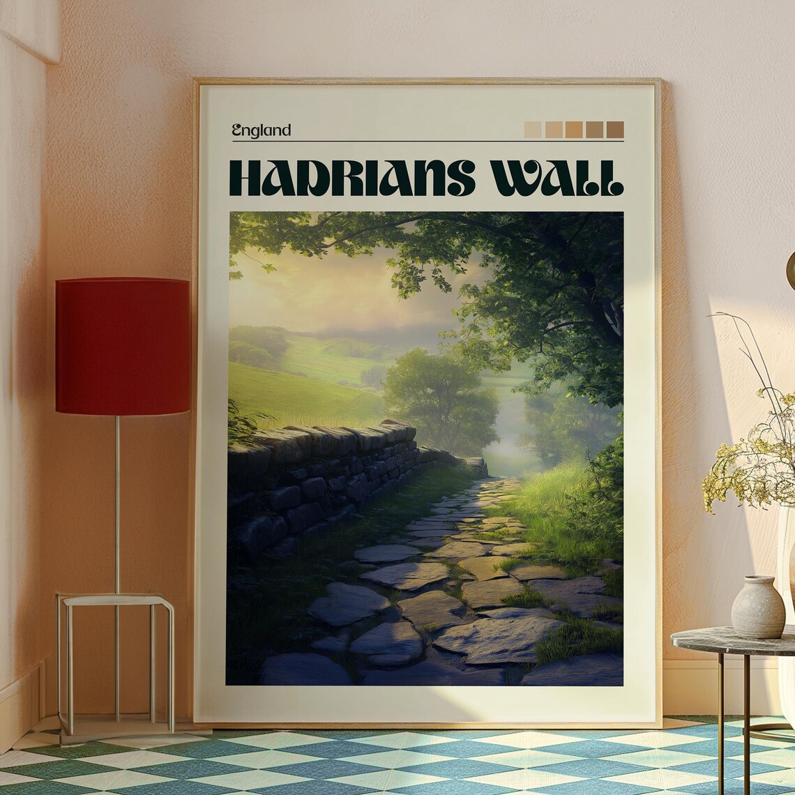 Hadrians Wall England Roman Ruin Countryside Walk Heritage Poster - Image 2