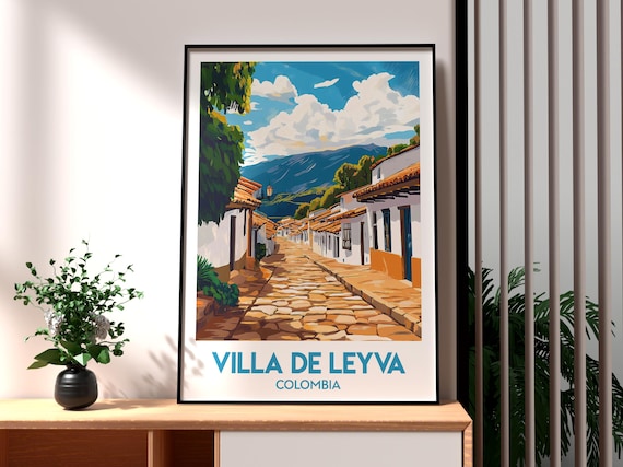 Villa de Leyva Colombia Old Town Cobblestone Colonial Street Poster
