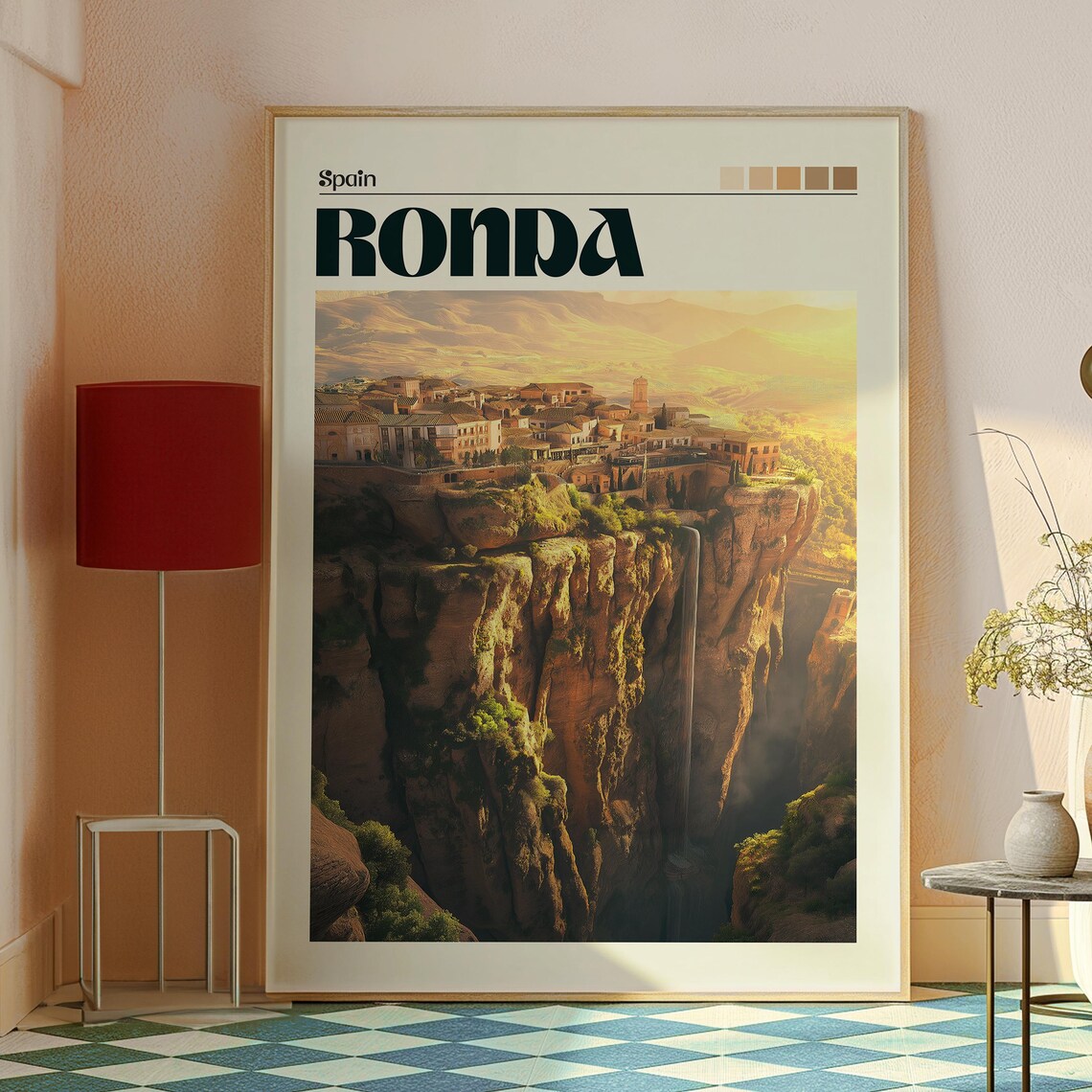 Ronda Spain Gorge Cliffside Old Town Golden Hour Travel Poster - Image 2