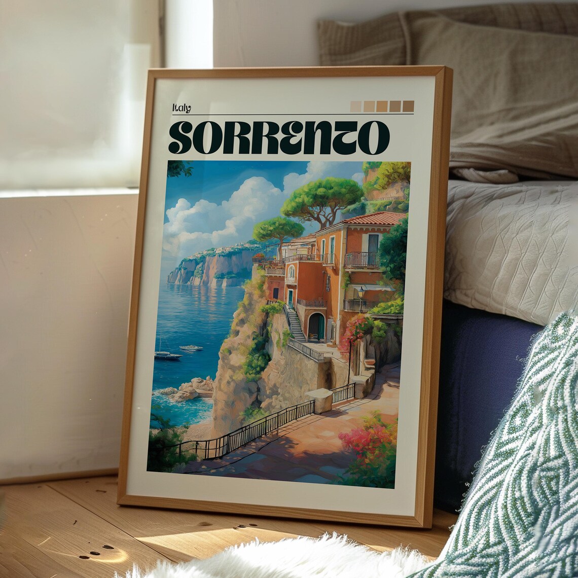 Sorrento Italy Cliffside Town Amalfi Coast Sea View Terrace Poster - Image 3