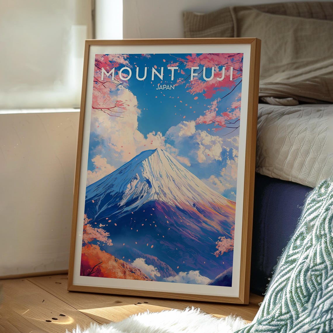 Mount Fuji Japan Cherry Blossom Snow Capped Peak Travel Poster - Image 3