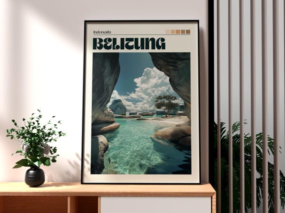 Belitung Island Travel Print Wall Art Sumatra Poster Backpacking Gift Indonesia