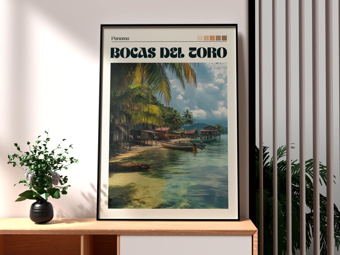 Bocas Del Toro Print Panama Wall Art Beach Travel Central America