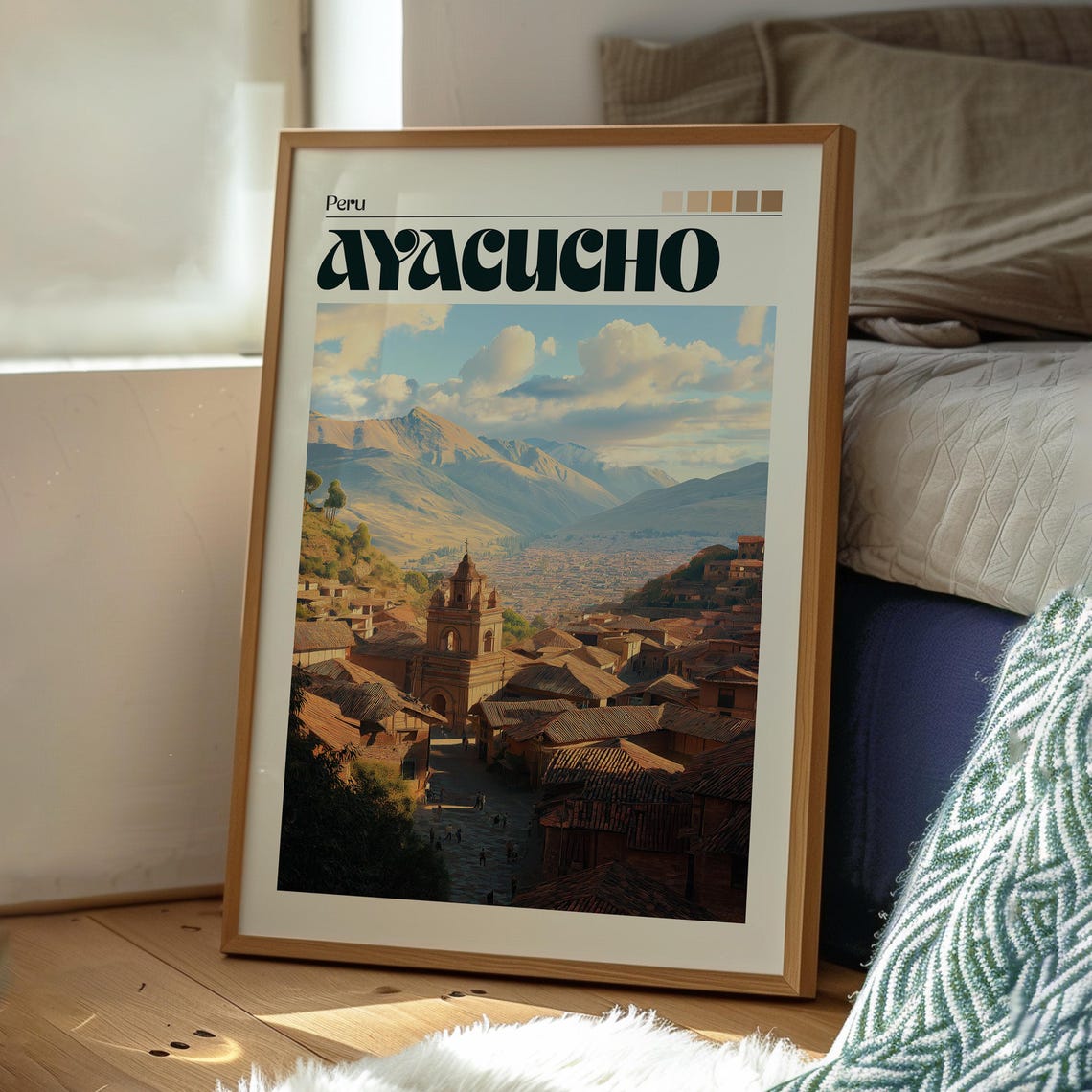 Ayacucho Peru Colonial Old Town Andes Vista Vintage Travel Poster - Image 3