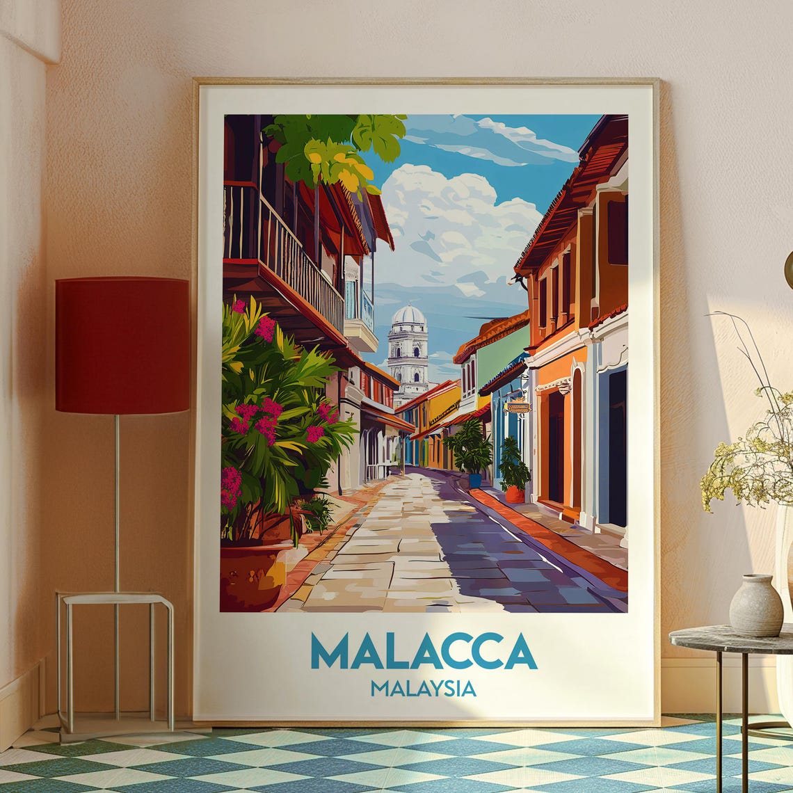 Malacca Print Malaysia Wall Art City Poster Jonker Street Travel Backpacking Melaka - Image 2