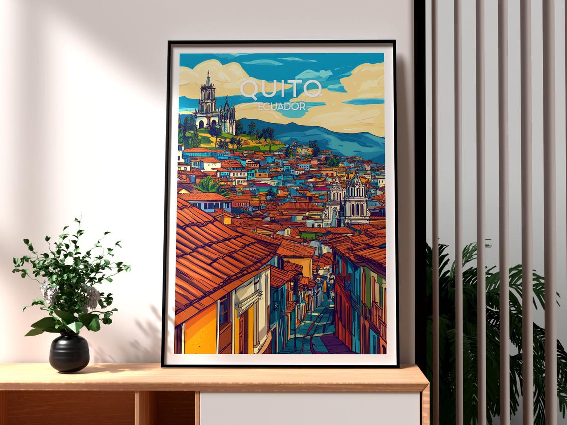 Quito Poster Ecuador Art Travel Print Wall Backpacking South America