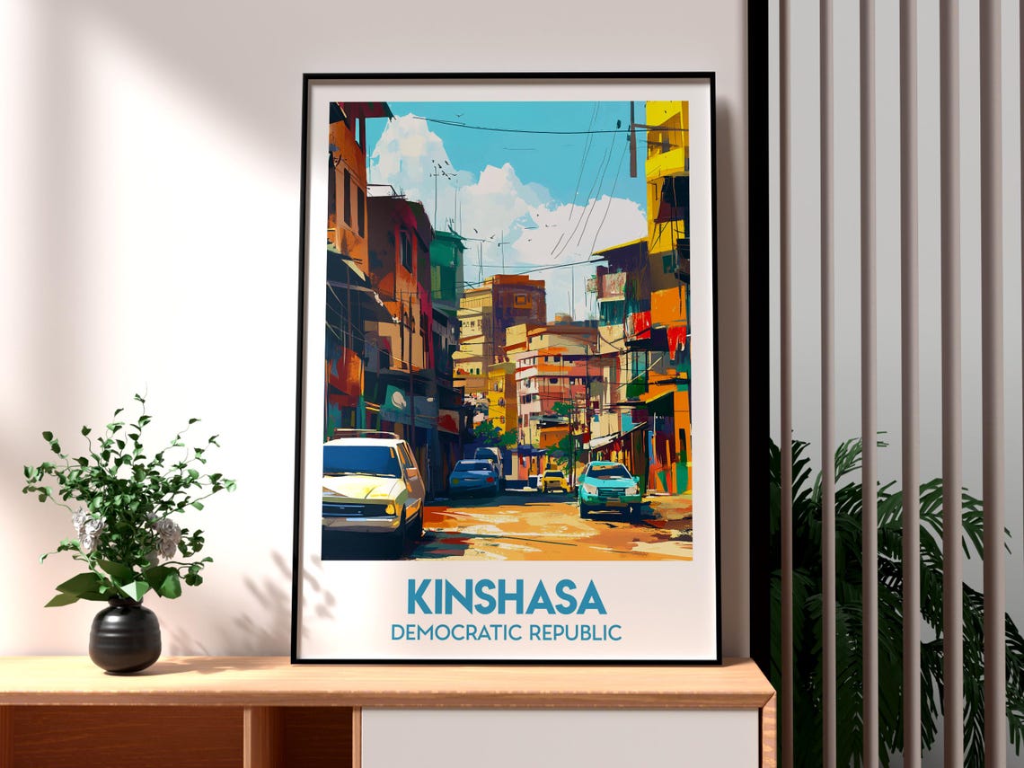 Kinshasa Democratic Republic Of Congo City Street Art Poster