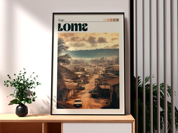 Lome Poster Togo Print Travel Wall Art Africa African Wildlife City