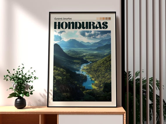 Honduras Print Wall Art Coast Beach Travel Central America