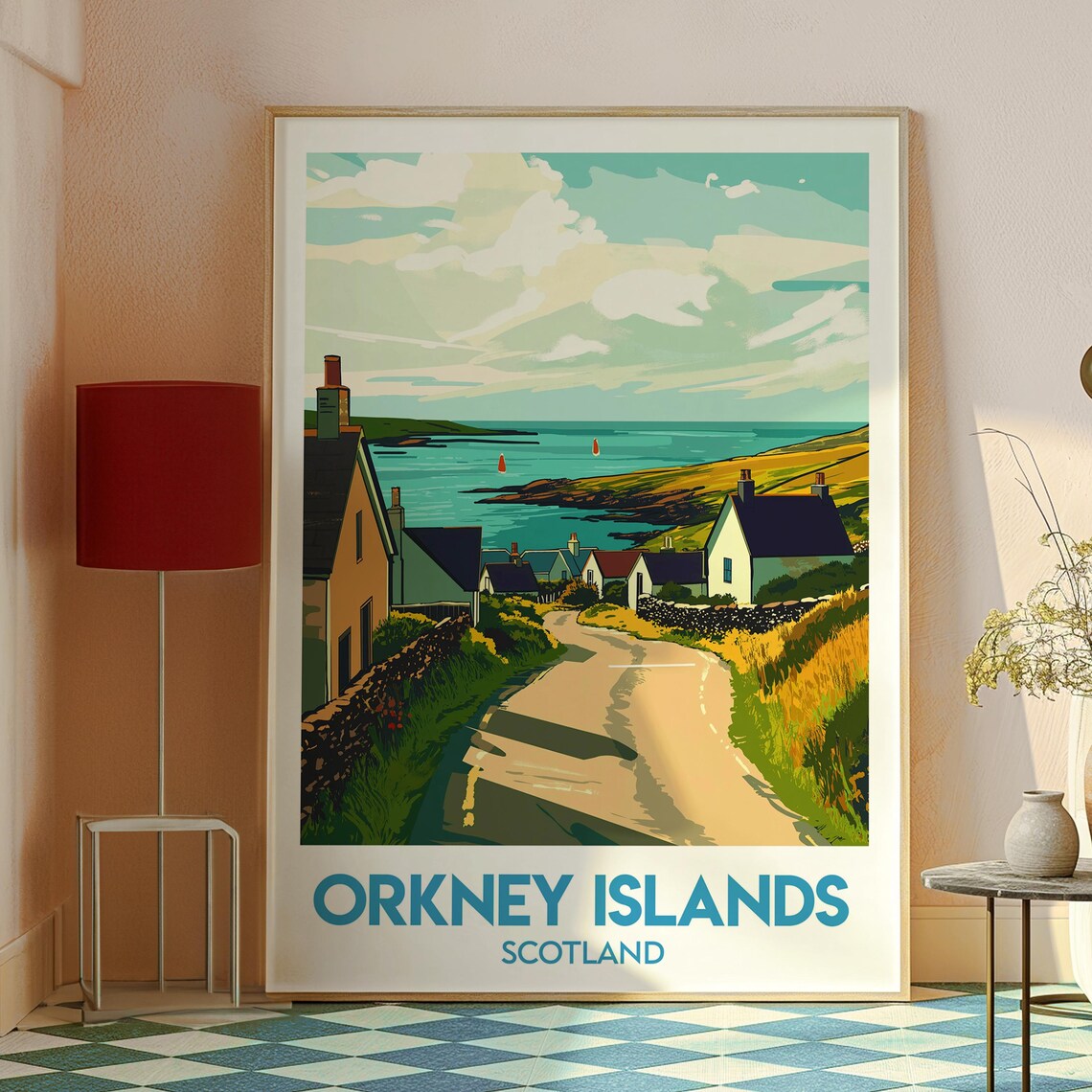 Orkney Islands Scotland Coastal Village Lane Seaside Travel Poster - Image 2