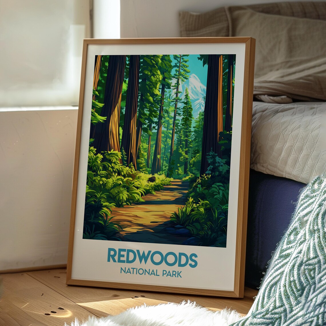 Redwoods National Park California Giant Forest Trail Travel Poster - Image 3