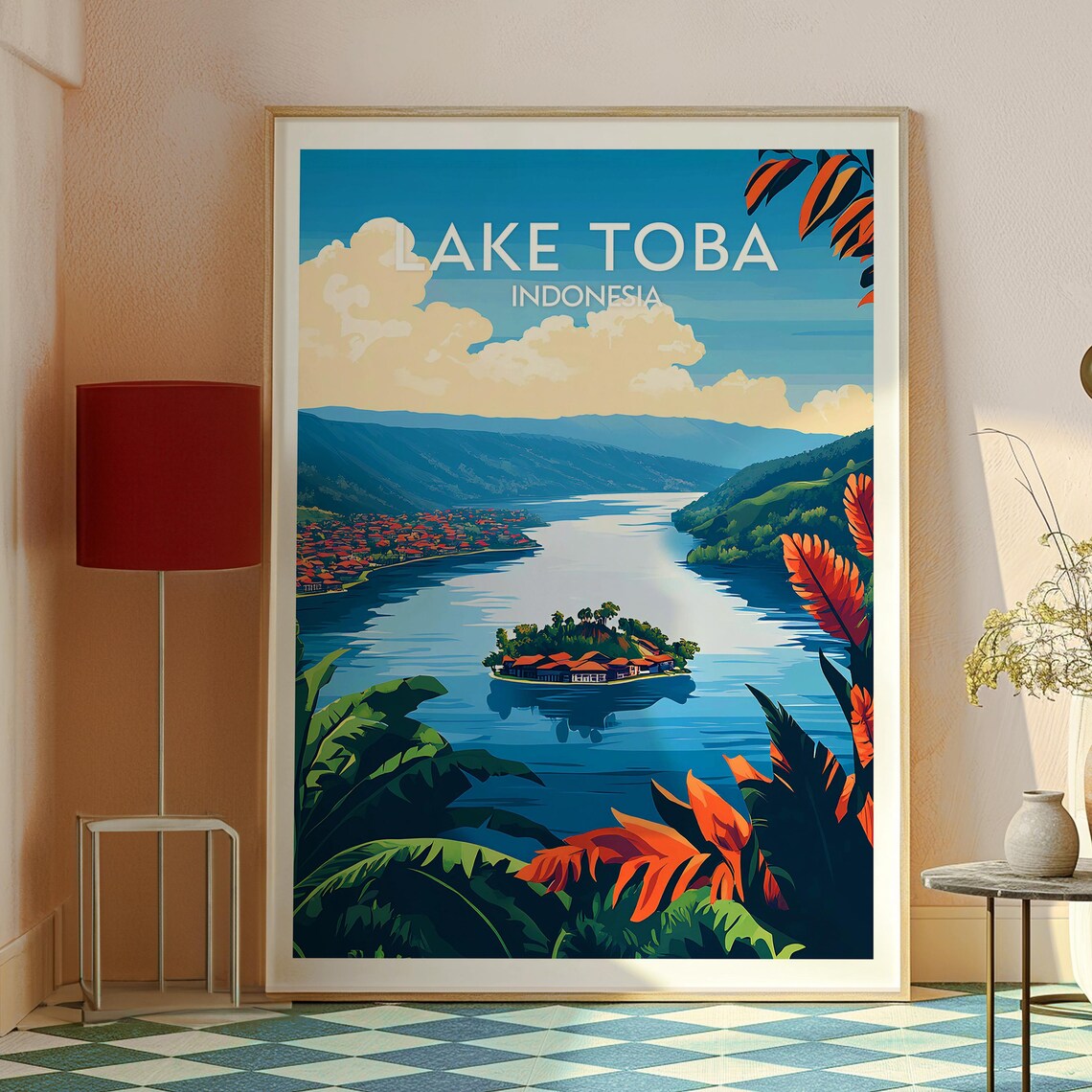 Lake Toba Indonesia Volcanic Lake Island Tropical Travel Poster - Image 2
