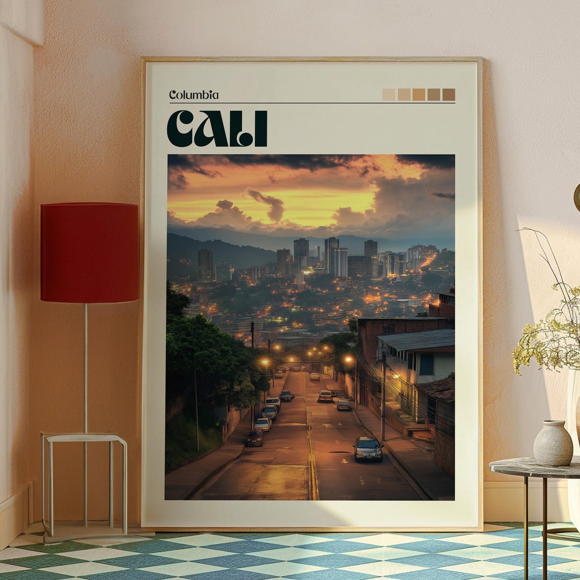 Santiago De Cali Poster Art Colombia Travel Print Wall Backpacking South America - Image 2