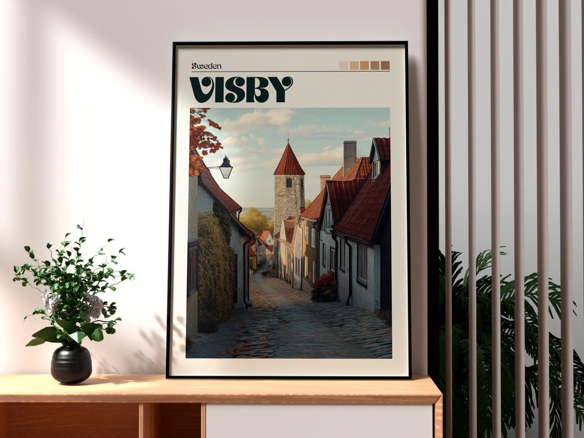 Visby Travel Poster, Gotland Sweden Art Print