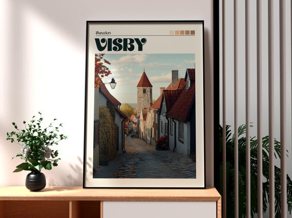 Visby Travel Poster, Gotland Sweden Art Print