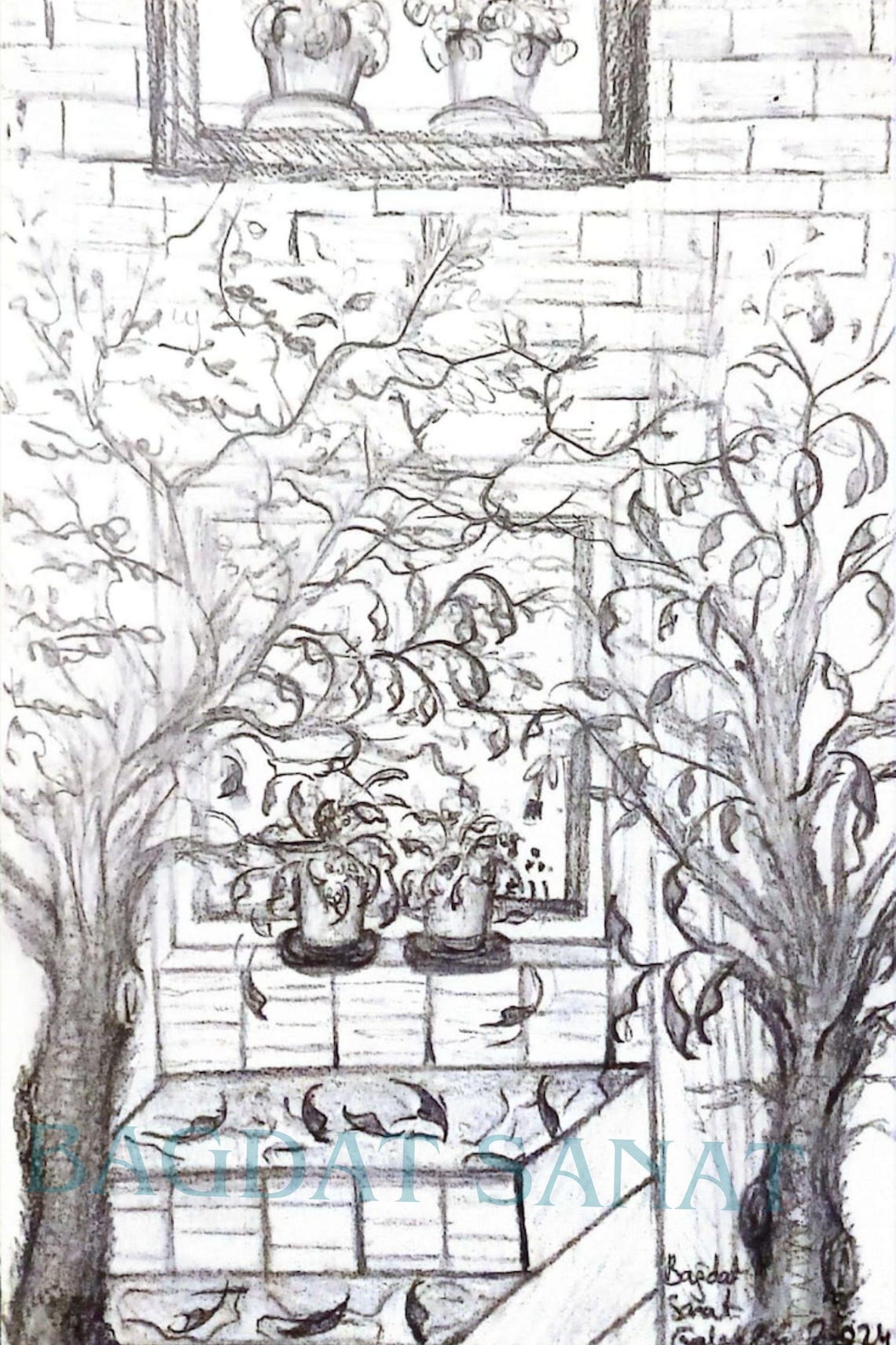 Trees Charcoal Pencil Wall Art Product Home Decor - Image 3