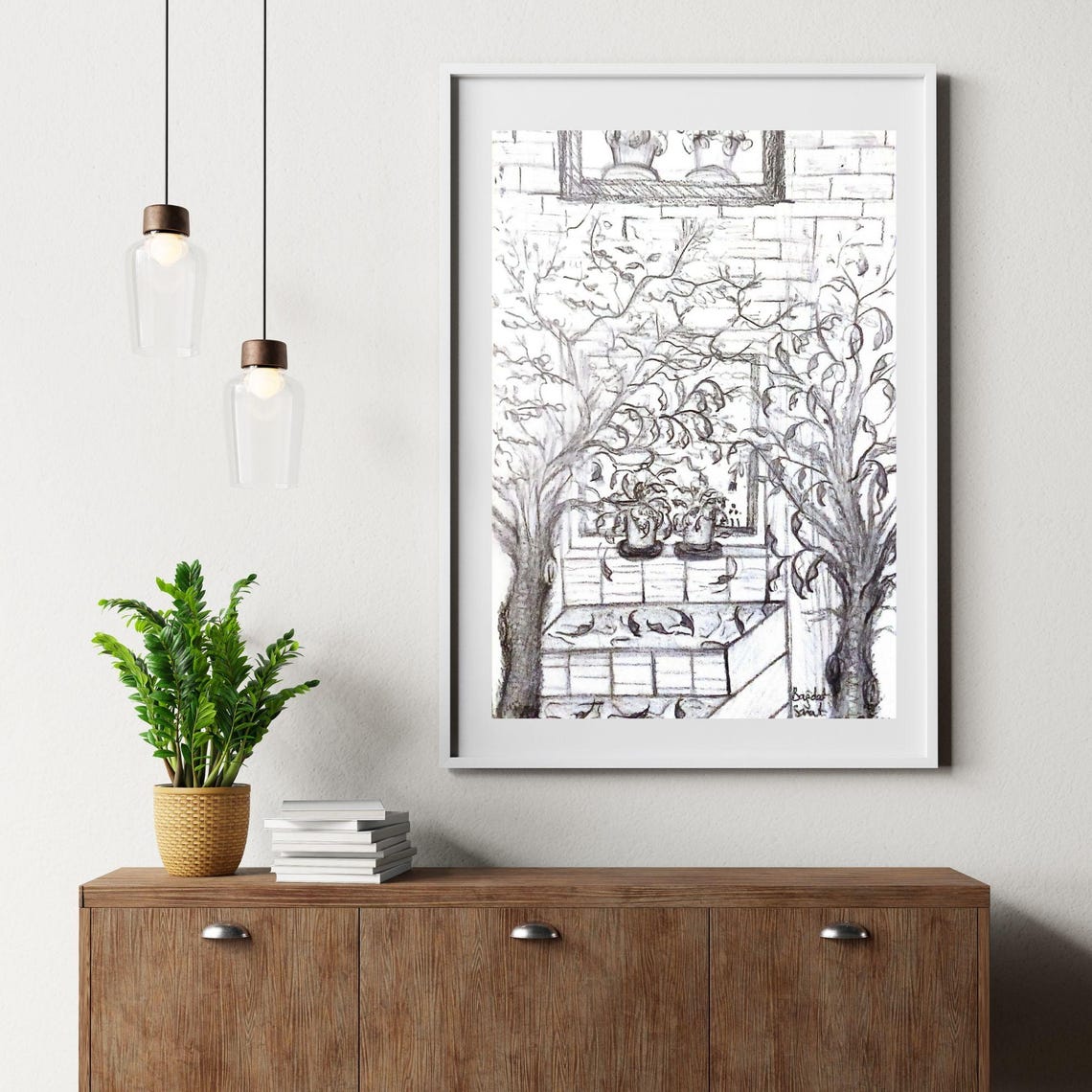 Trees Charcoal Pencil Wall Art Product Home Decor - Image 4