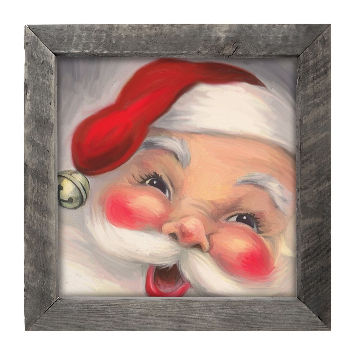 Vintage Santa Face Christmas Art Print, Mid-Century - Image 3