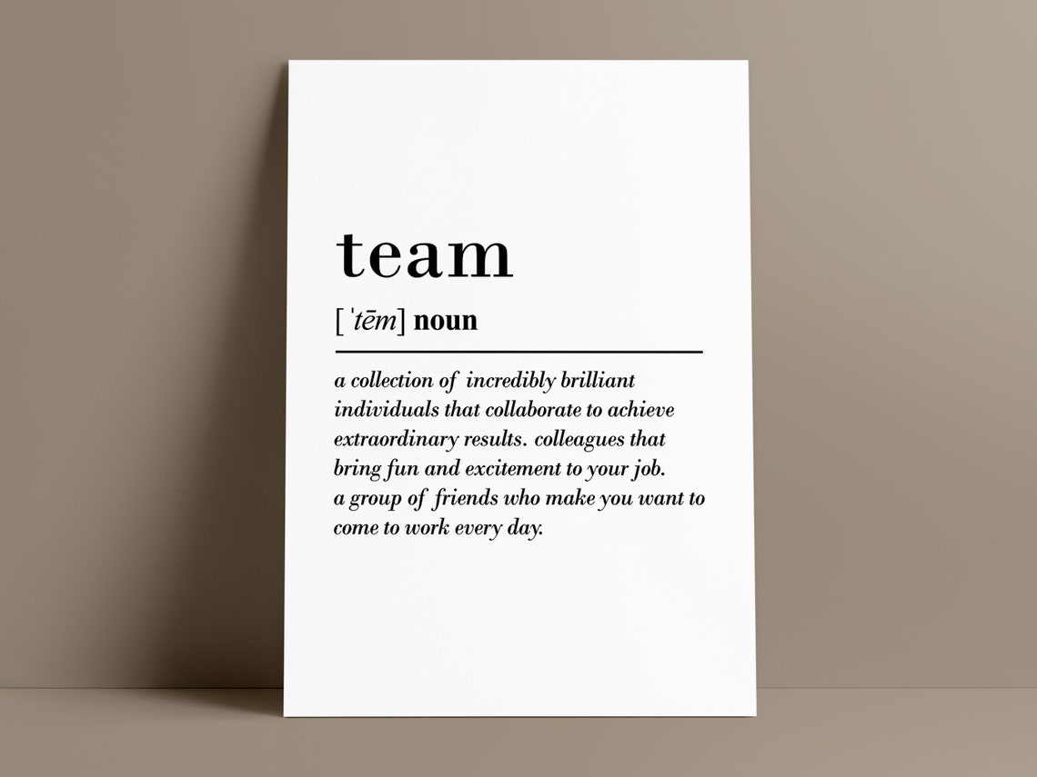 Team Definition Serif Typography Coworker Gift Dictionary Poster - Image 2