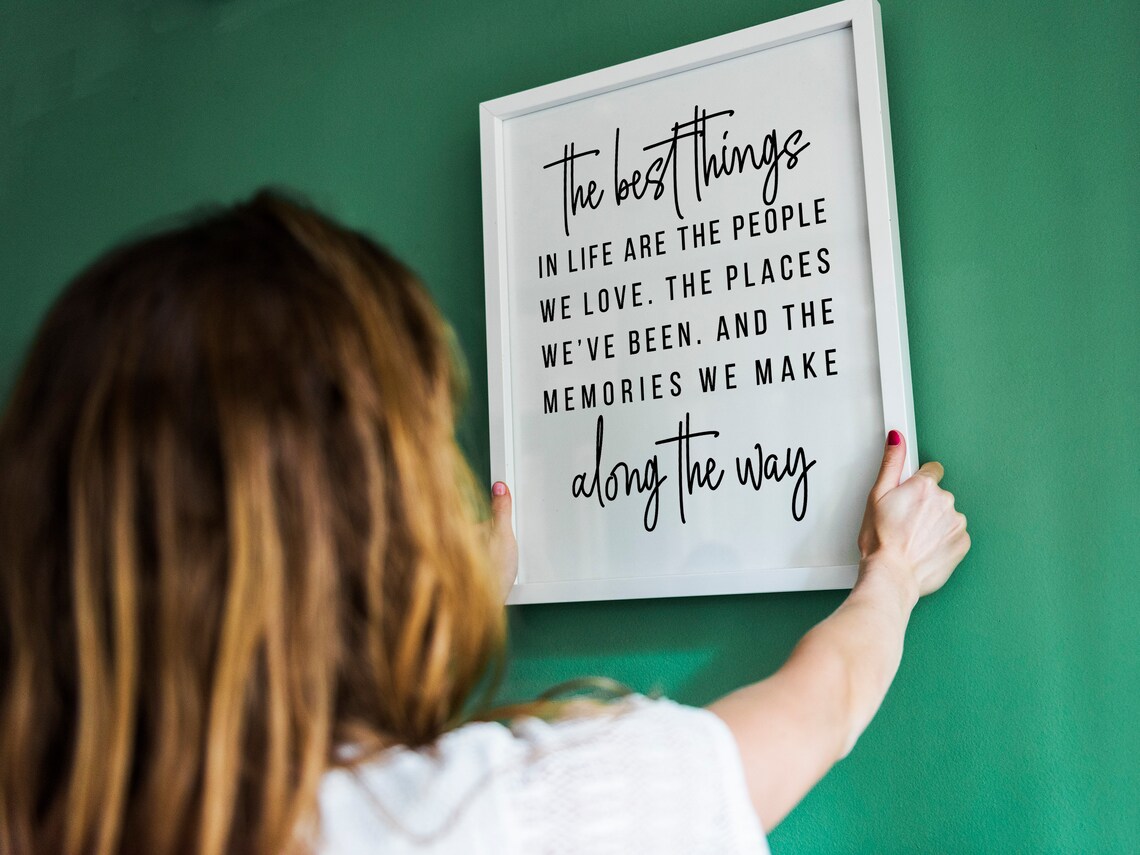 The Best Things In Life Inspirational Quote Art Print - Image 2
